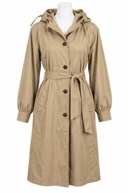 Saxton Hall Belted Hooded Trench Coat Wool Plaid Liner Classic Outerwear 12